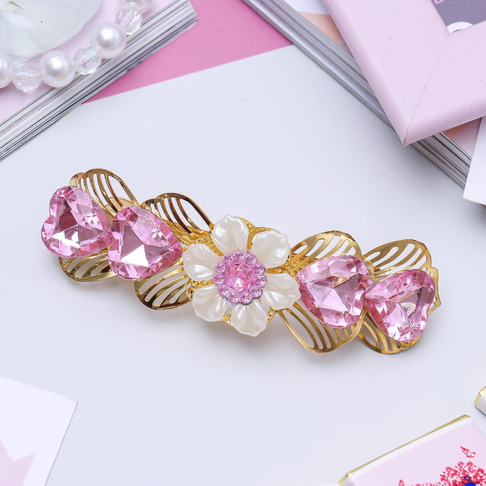 Автомат для волос "Восток" 8 см цветочек, микс