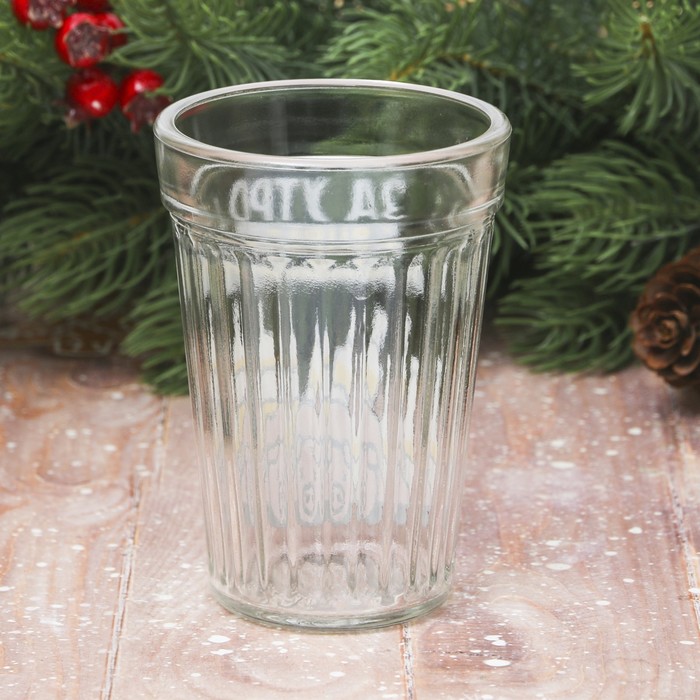 Стакан граненый "За утро 1 января", 250 мл СГ