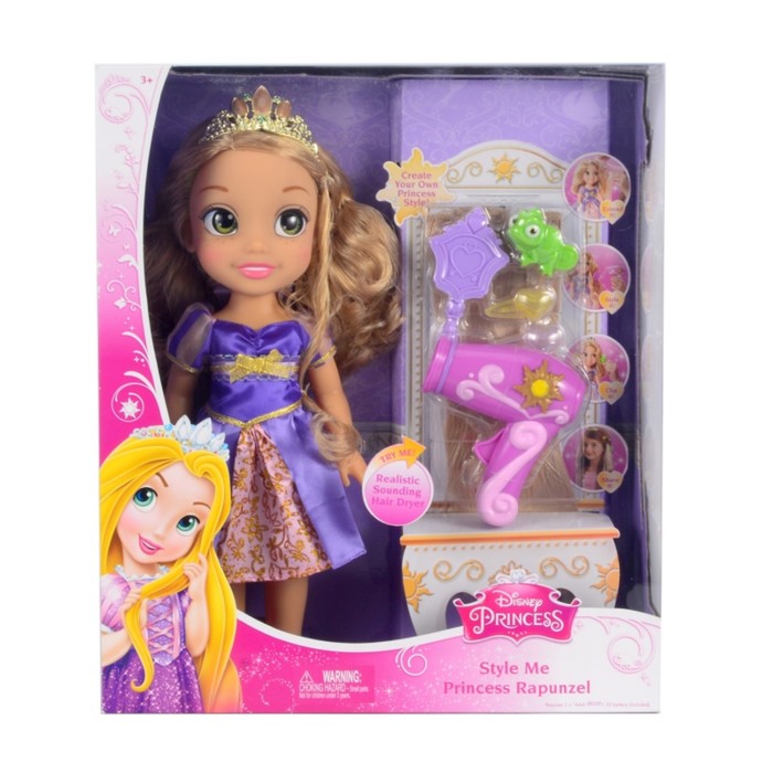 Игровой набор Disney "Принцесса: Причёска для Рапунцель",, 37,5 см, функциональный, фен, аксессуары