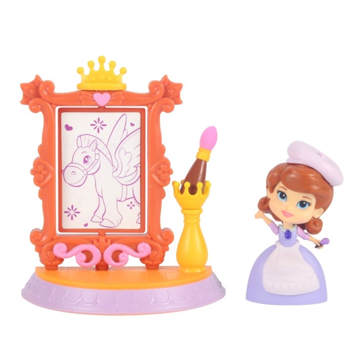 Игровой набор Disney "София Прекрасная: Урок рисования" кукла 8 см, холст, аксессуары