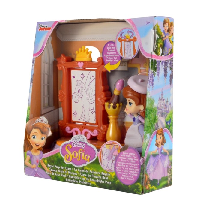 Игровой набор Disney "София Прекрасная: Урок рисования" кукла 8 см, холст, аксессуары