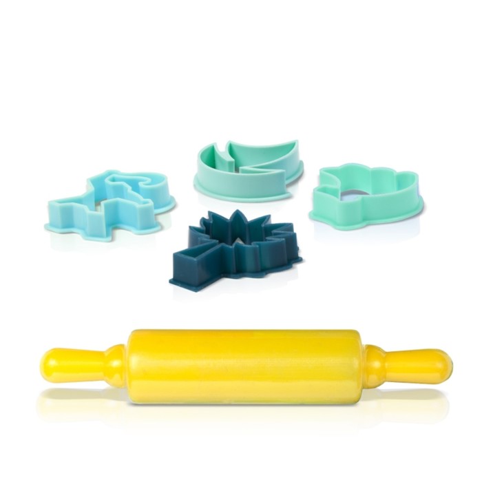 Набор для лепки Disney «Моана», 12 цветов, аппликация, 135 гр, четыре формочки, скалка