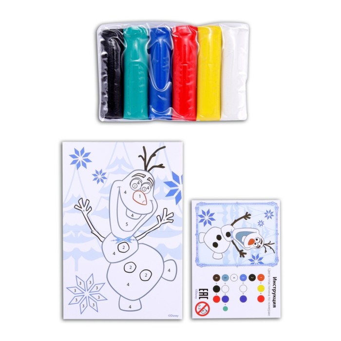 Набор для лепки Disney «Холодное сердце», 6 цветов, 100 гр, аппликация