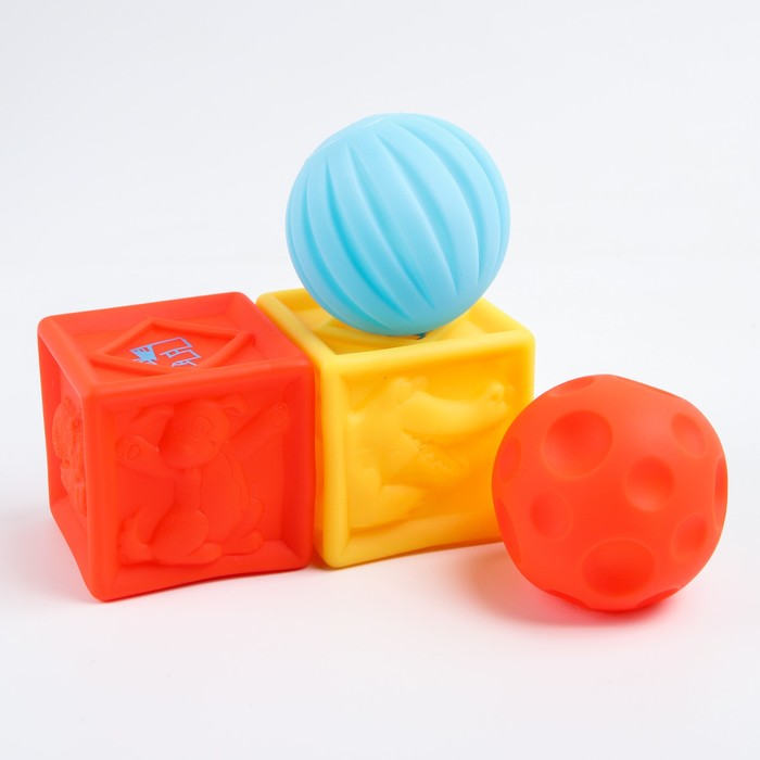 Игрушки для ванны «Кубики и мячики 1», набор 4 шт.