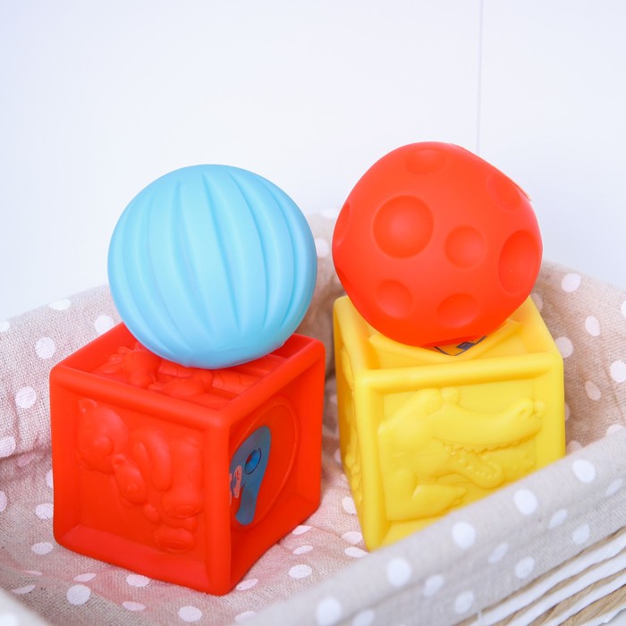 Игрушки для ванны «Кубики и мячики 1», набор 4 шт.