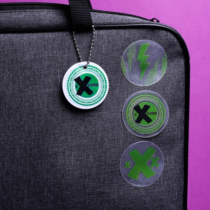 Набор светоотражателей "Экстрим", брелок, наклейки 3 шт, слэп-браслет