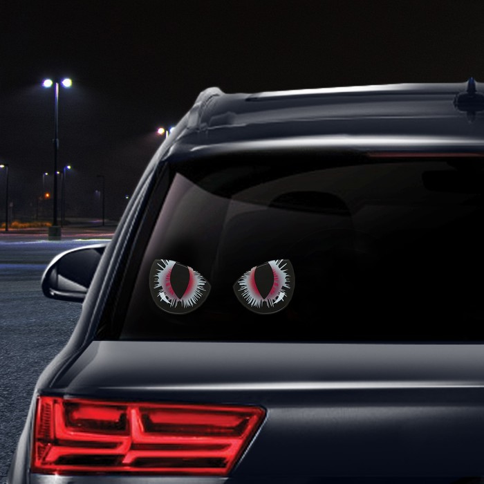 Наклейка декоративная на автомобиль, черные глаза