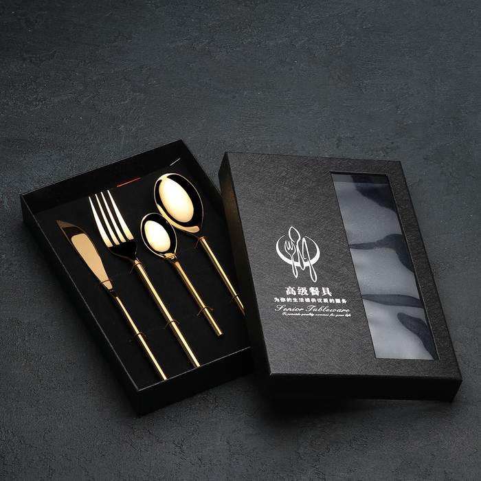 Набор столовых приборов 4 пр, на 1 персону "Оску", золотой