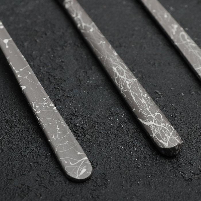 Набор столовых приборов 16 пр, на 4 персоны "Искусство" серый