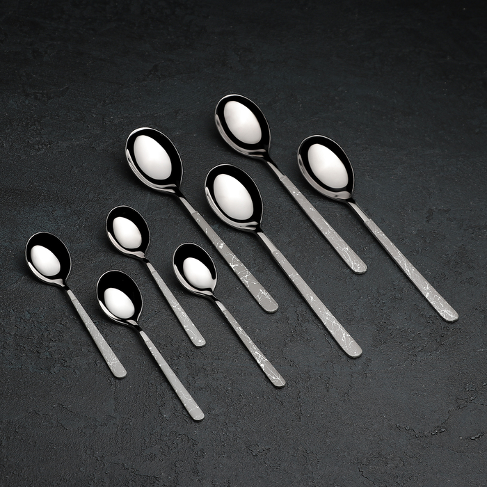 Набор столовых приборов 16 пр, на 4 персоны "Искусство" серый