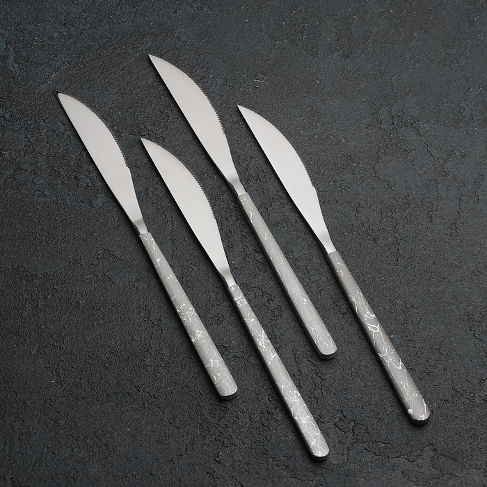 Набор столовых приборов 16 пр, на 4 персоны "Искусство" серый