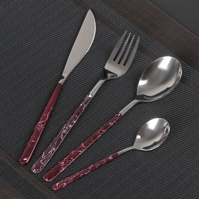 Набор столовых приборов 16 пр, на 4 персоны "Искусство" сиреневый