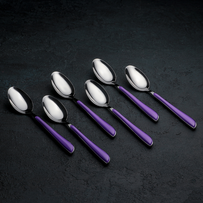 Набор ложек столовых 6 шт "Нео" фиолетовый, 20,5 см