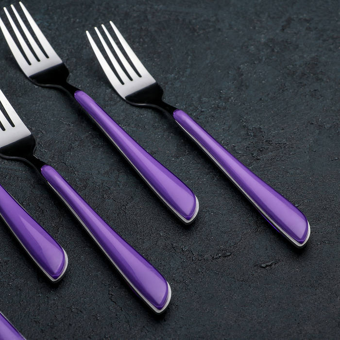 Набор вилок столовых 6 шт "Нео" фиолетовый, 20,5 см