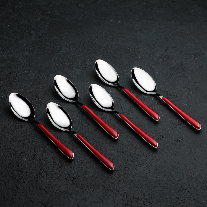 Набор ложек чайных 6 шт "Нео" красный,14,5 см