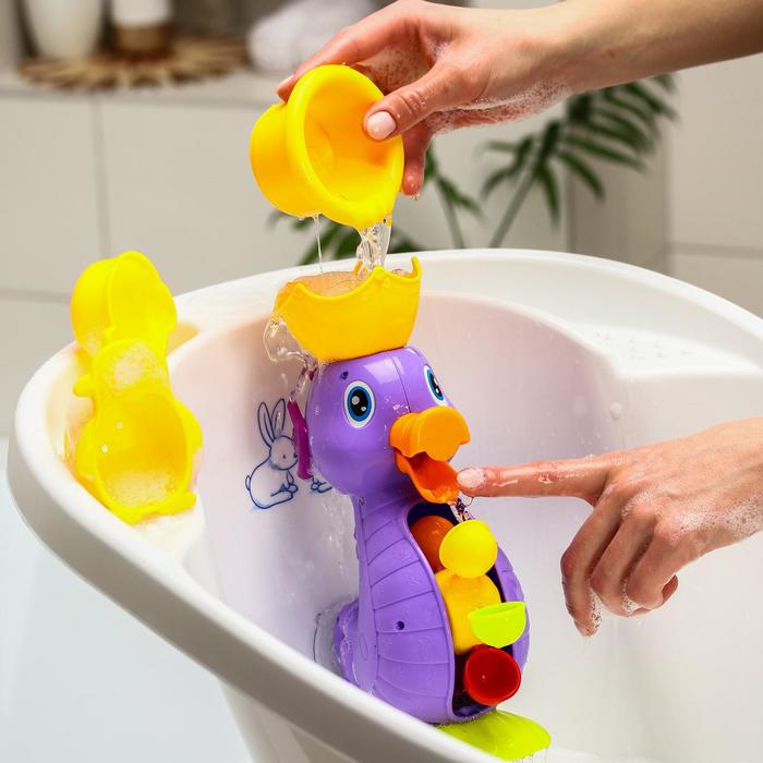 Набор игрушек для ванны «Мельница. Морской конёк», на присоске
