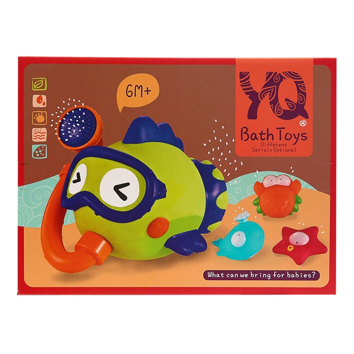 Игрушки для купания «Акула в маске» с лейкой + стаканчики