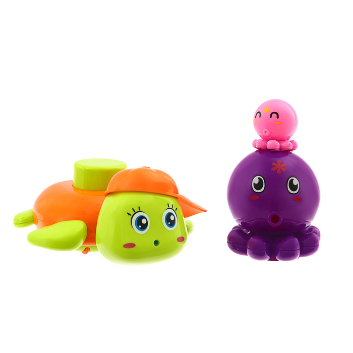 Игрушки для купания «Черепашка с осьминожками», цвета МИКС