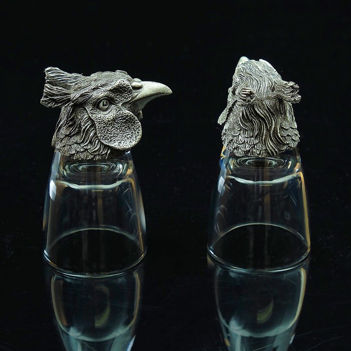 Набор из 2-х стопок «Фазан», 50 мл, D=4,5 см H=8,5 см