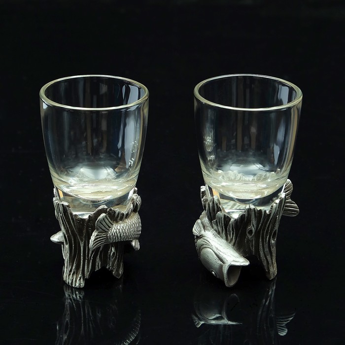 Набор из 2-х стопок «Окунь», 50 мл, D=4,5 см H=8,5 см