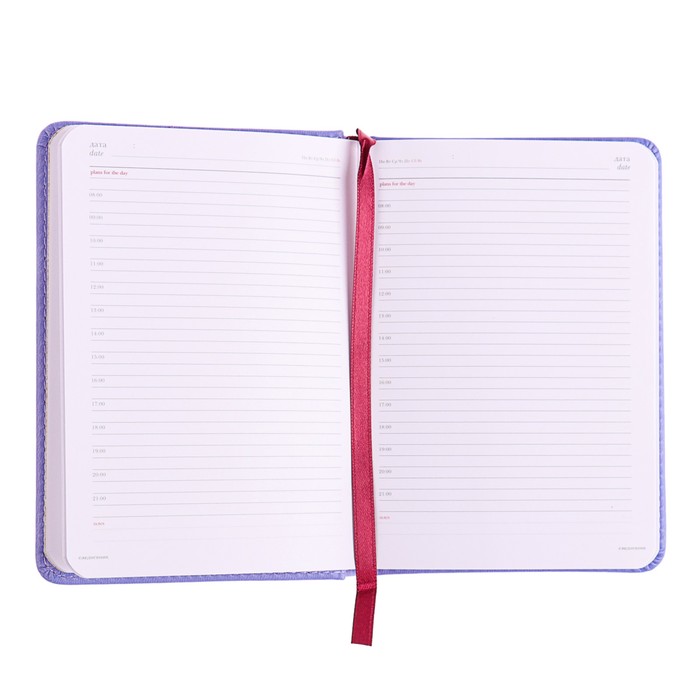 Ежедневник недатированный А6, 136 листов Velvet, искусственная кожа, сиреневый