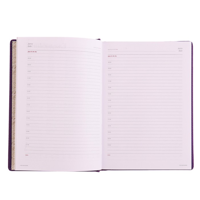 Ежедневник недатированный А5, 136 листов Velvet, искусственная кожа, фиолетовый