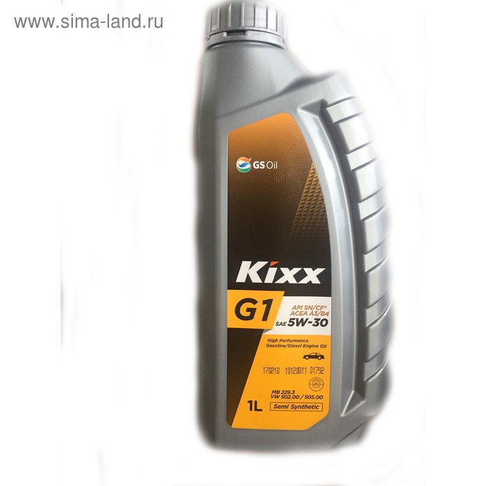 Масло моторное Kixx G1 A3/B4 5W-30,1 л kixx моторное масло kixx g1 sp 5w 50 4 л