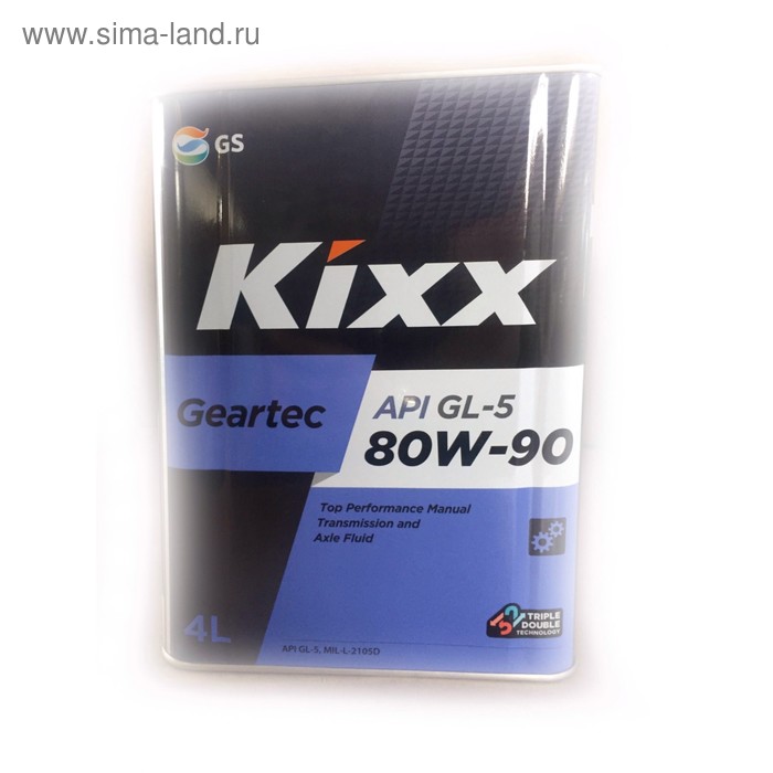 Масло трансмиссионное Kixx Geartec GL-5 80W-90, 4 л мет.