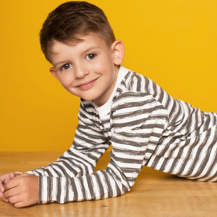 Джемпер для мальчика, рост 92 см, принт полоска 192-315-31