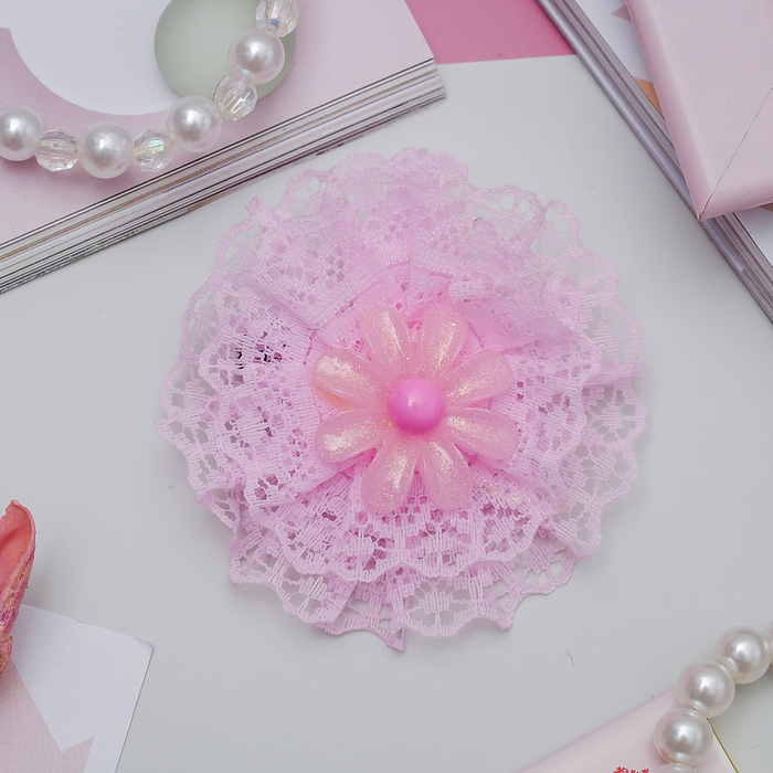 Зажим для волос "Принцесса" цветок, розовый