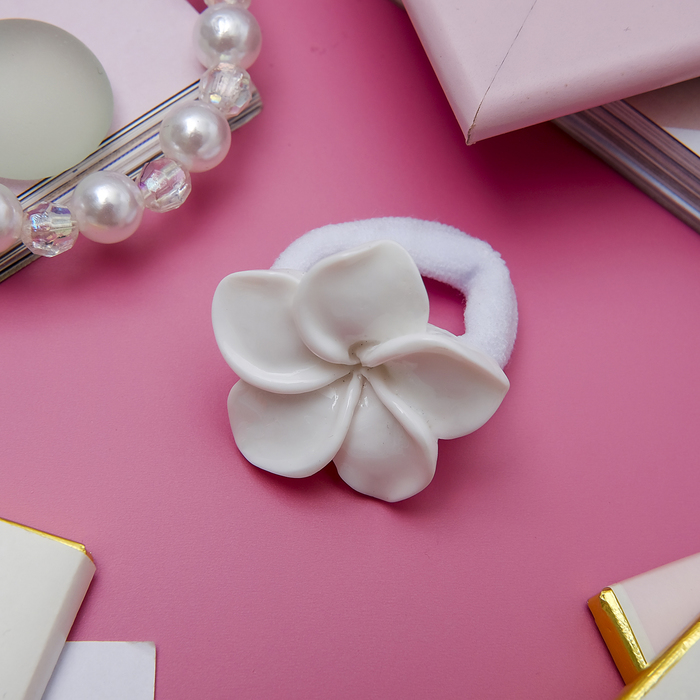 Резинка для волос "Снежка" (цена за штуку) цветочки