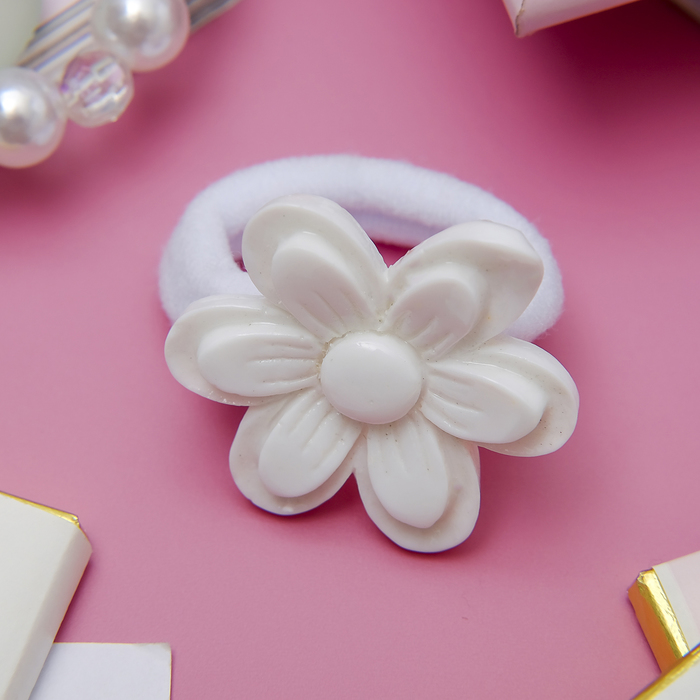 Резинка для волос "Снежка" (цена за штуку) ромашки