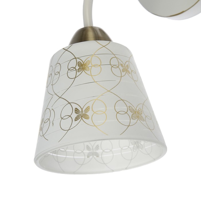 Люстра "Дарьяна" 2x40Вт Е27 белый-бронза 35x12x14см.