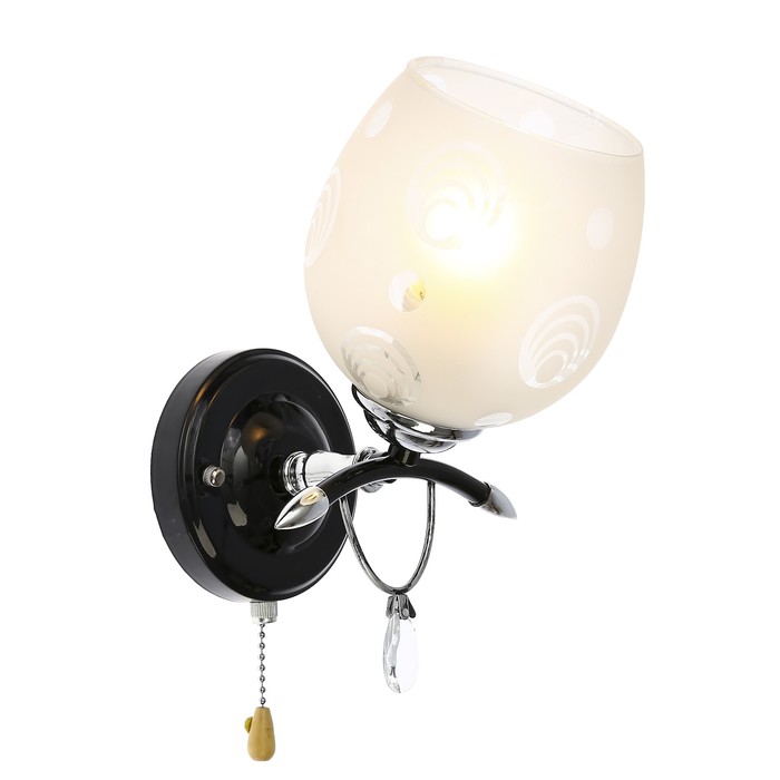 Бра "Юлиана" 1x40Вт Е27 черный-хром 21x14x24см.