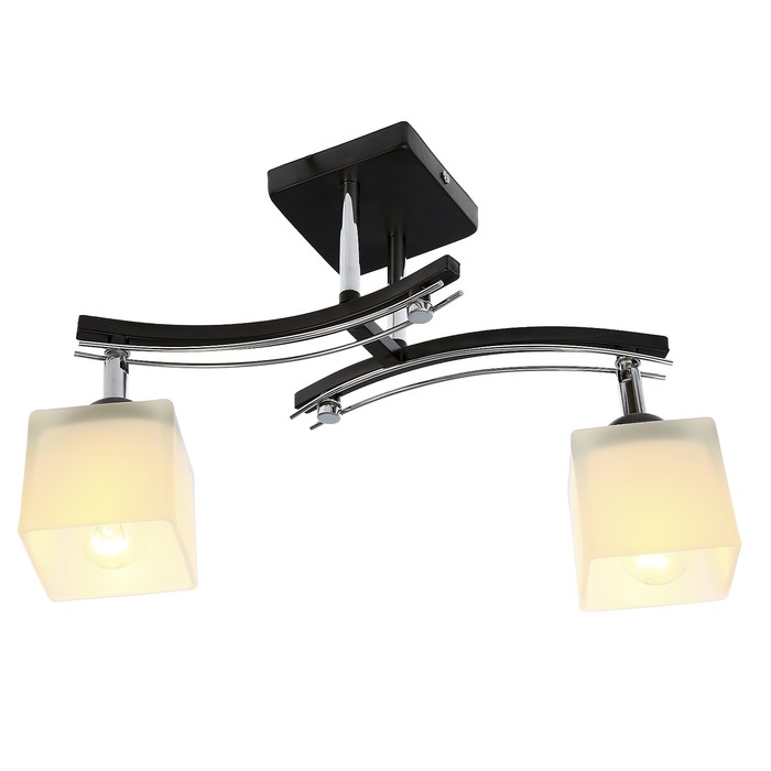 Люстра "Орелио" 2x40Вт Е27 черный-хром 11,5x16x27см.