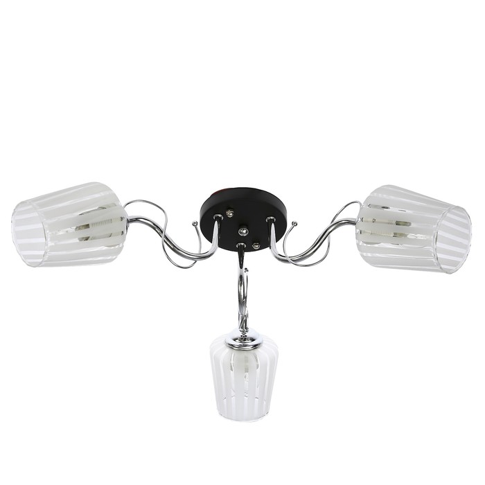 Люстра "Орнелла" 3x40Вт Е27 черный-хром 45x14x25см.