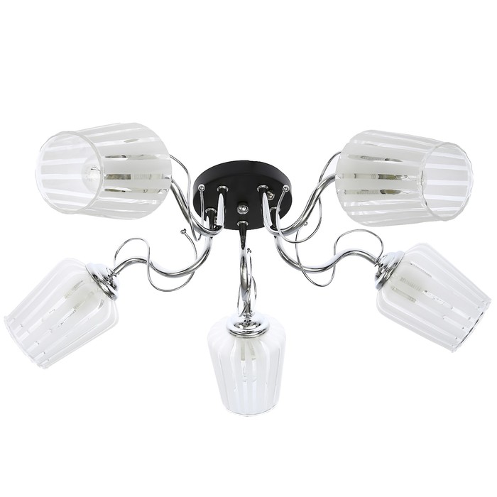 Люстра "Орнелла" 5x40Вт Е27 черный-хром 57x15x21см.