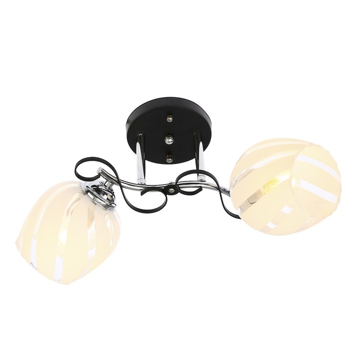 Люстра "Фирензе" 2x40Вт Е27 черный-хром 48x21x21см.