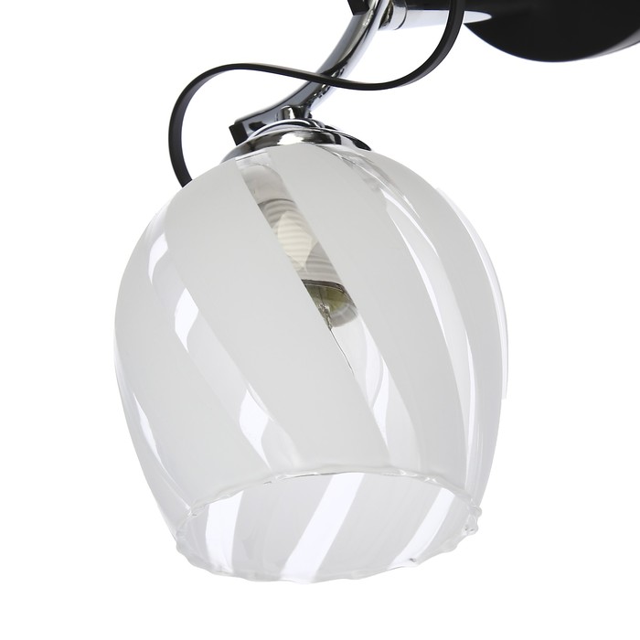 Люстра "Фирензе" 2x40Вт Е27 черный-хром 48x21x21см.