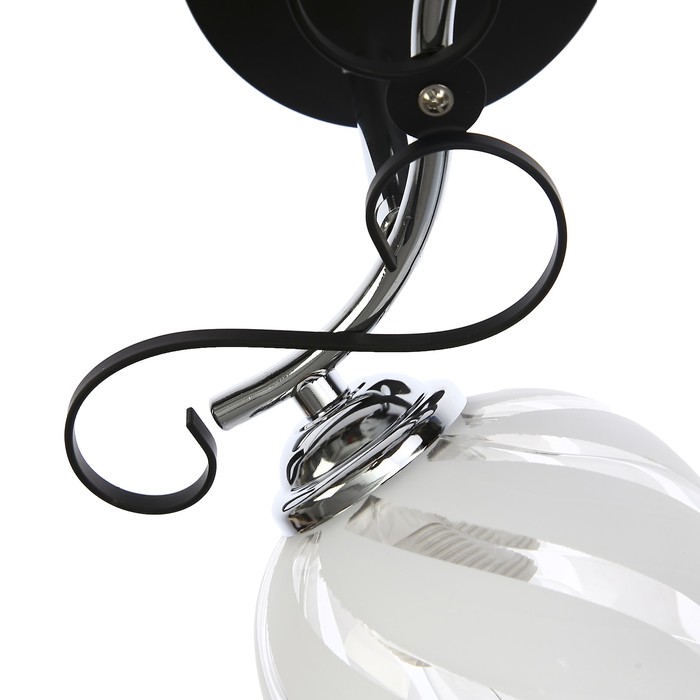 Люстра "Фирензе" 2x40Вт Е27 черный-хром 48x21x21см.