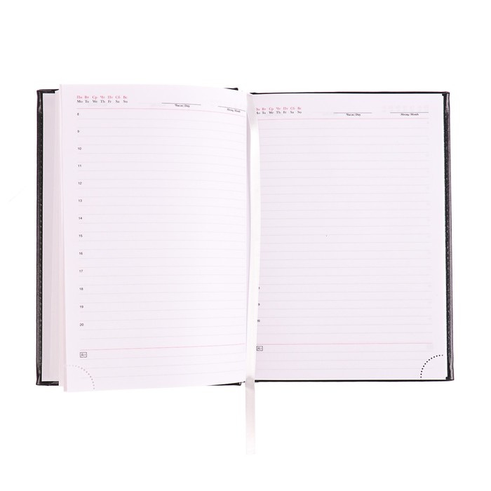 Ежедневник недатированный А5, 320 страниц, Небраска, черный