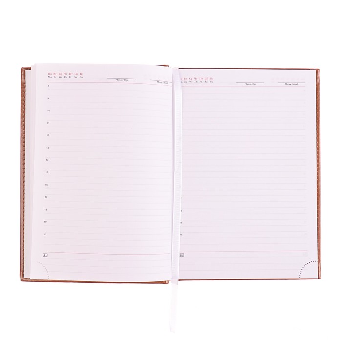 Ежедневник недатированный А5, 320 страниц, Небраска, коньяк