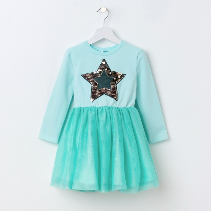 Платье детское KAFTAN "Звезда", рост 110-116 см (32), бирюзовый