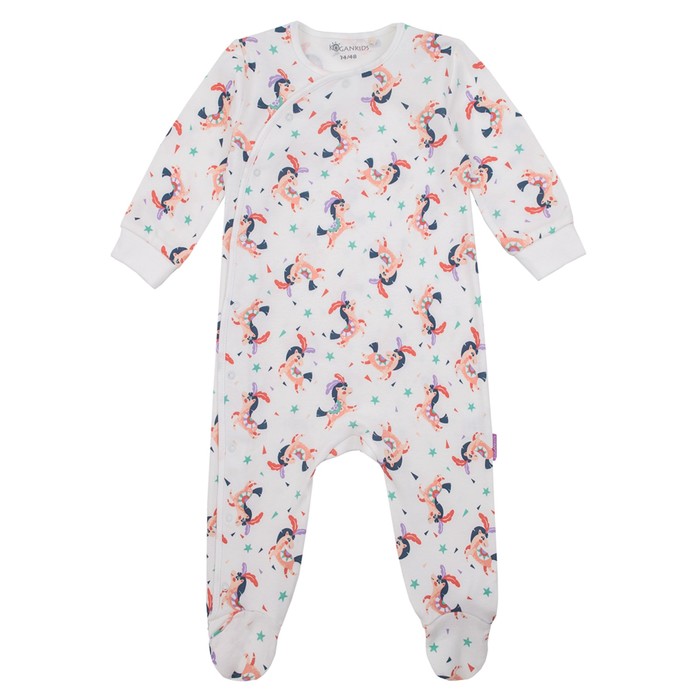 Комбинезон для девочки, рост 68 см, принт лошадки 191-006-52