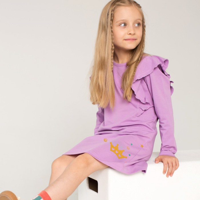 Платье для девочки, рост 140 см, цвет сиреневый 191-232-14