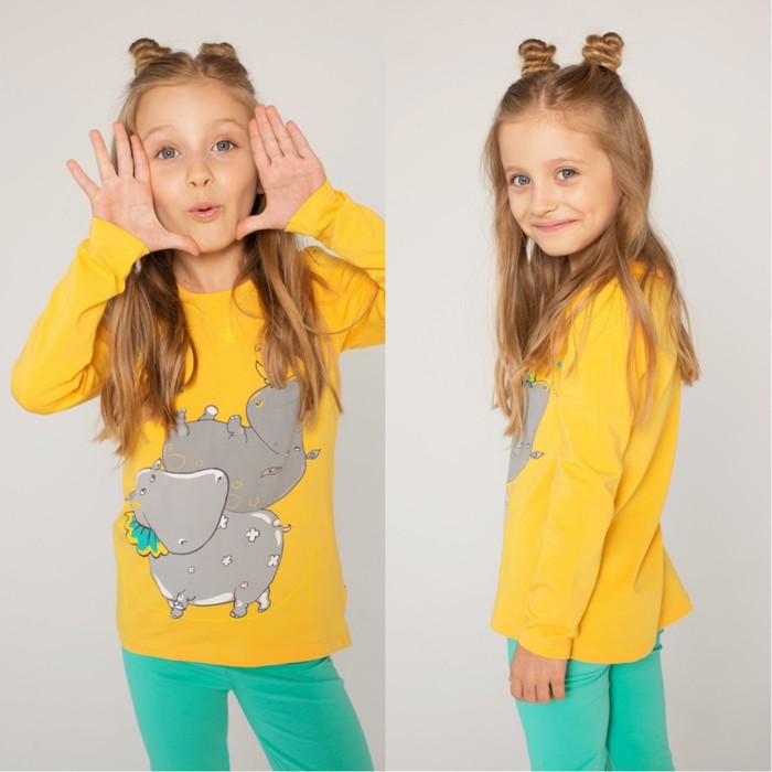 Джемпер для девочки, рост 128 см, цвет жёлтый 191-315-10