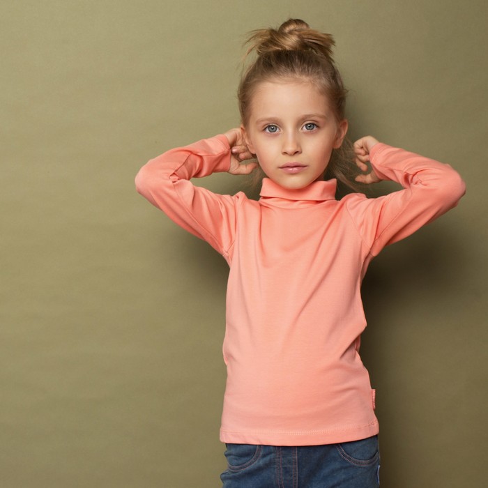 Водолазка для девочки, рост 98 см, цвет персиковый 191-318-03