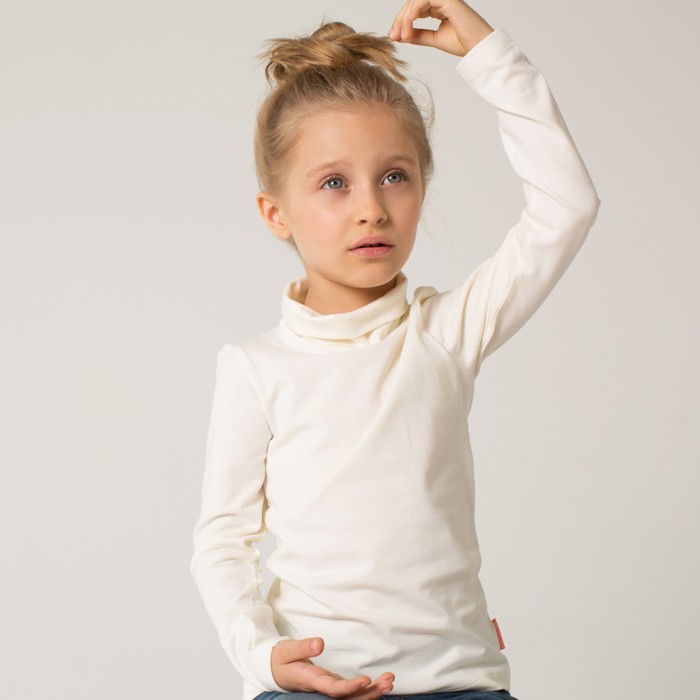 Водолазка для девочки, рост 104 см, цвет молочный 191-318-16