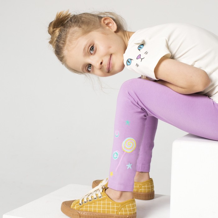 Брюки для девочки, рост 116 см, цвет сиреневый 191-325-14