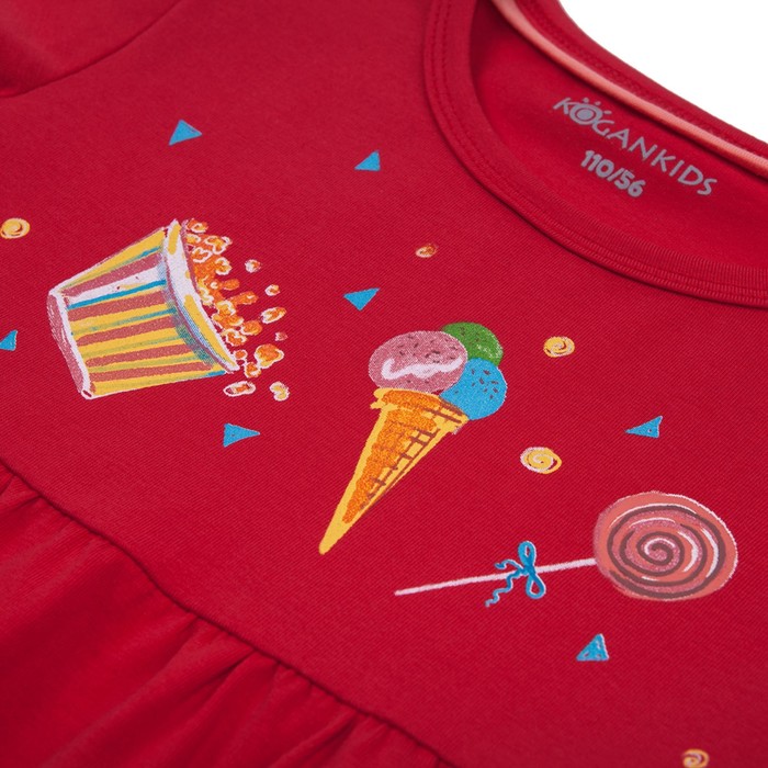 Платье для девочки, рост 128 см, цвет красный 191-331-19